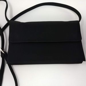 TALBOTS POLYESTER BLACK ORGANIZER CROSSBODY BAG